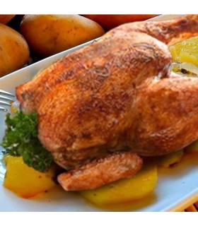 Pollo asado con patatas a lo pobre